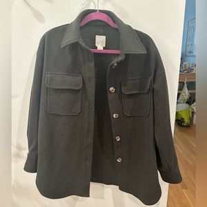 H&M Dark Green Shirt Jacket